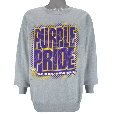 NFL (CSA) - Minnesota Vikings Purple Pride Crew Neck Sweatshirt 1998 Large
