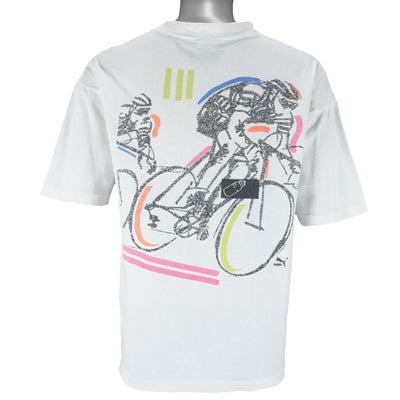 Puma - Cycling Big Logo Single Stitch T-Shirt 1990s Medium