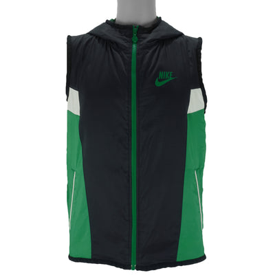 Nike - Black & Green Embroidered Vest 2000s Medium