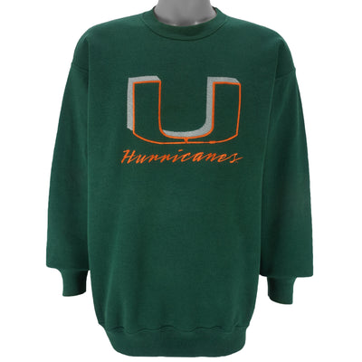 NCAA - Miami Hurricane Crew Neck Sweatshirt 1990s Large