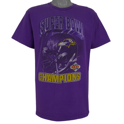 NFL (Fruit of the Loom) - Baltimore Ravens Football Helmet T-Shirt 1990s Large