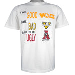 NCAA (Signal) - White The Good, The Bad, The Ugly College Rivalry T-Shirt 1990s Large
