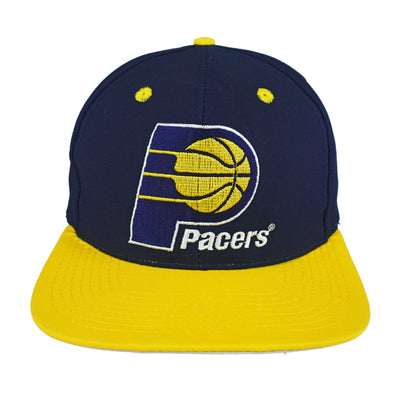 NBA (Drew Pearson) - Indiana Pacers Embroidered Spell-Out Snapback Hat 1990s OSFA