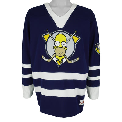 Vintage - The Simpsons 'Homer' Embroidered Hockey Jersey 1990s Large