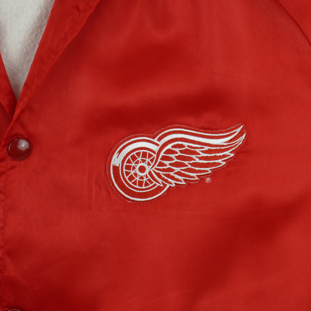 NHL (Artex) - Detroit Red Wings Satin Jacket 1990s Medium Vintage Retro Hockey