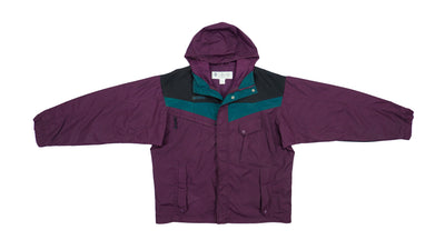 Columbia - Purple Hooded Windbreaker 1990s X-Large