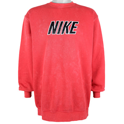 Nike - Red Big Spell-Out Crew Neck Sweatshirt 2000 Large