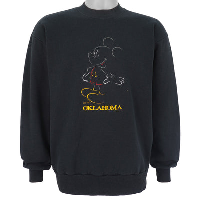 Disney (Velva Sheen) - Oklahoma Mickey Embroidered Crew Neck Sweatshirt 1990s Large