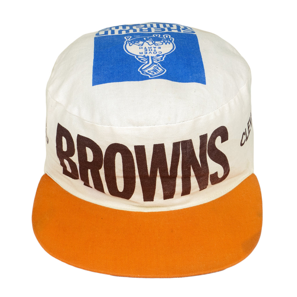 Vintage NFL (Re Play) Browns 'Sherwin Williams' SpellOut Fitted Hat 1990's Vintage Club