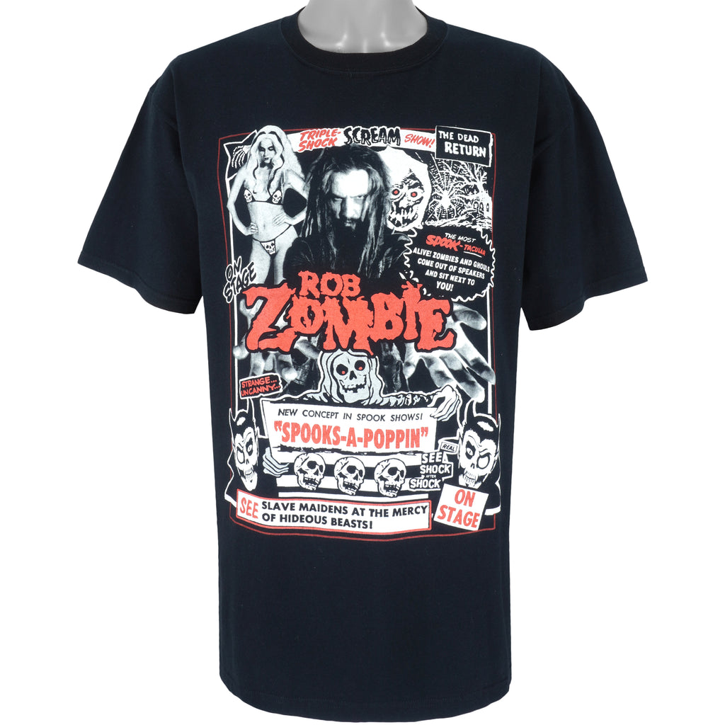 Anvil ROB ZOMBIE Rob Zombie Band T-shirt Band Tee Men's L size cotton black type Vintage Second Hand