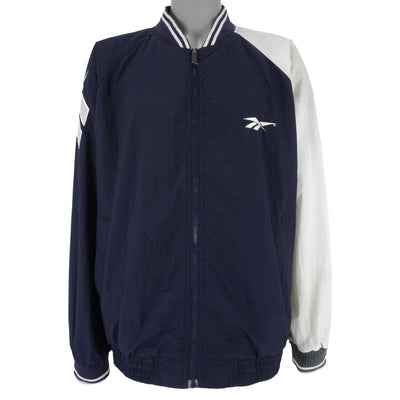Reebok - Blue & White Big Logo Windbreaker 1990s X-Large