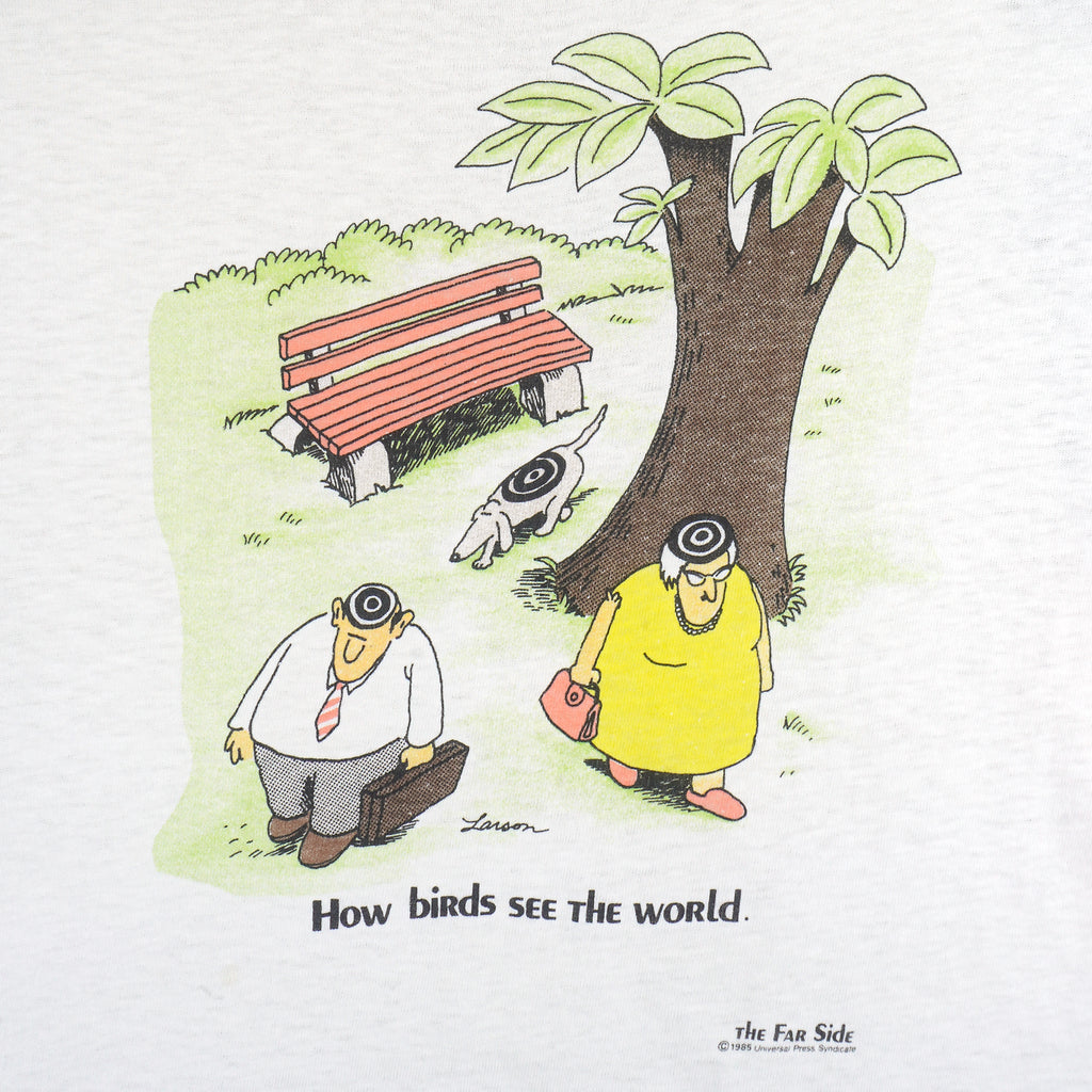 Vintage (The Far Side) How Birds See the World TShirt 1985 Large