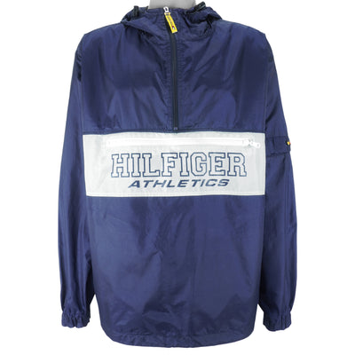 Tommy Hilfiger - Blue Athletics 1/4 Zip Hooded Jacket 1990s X-Large