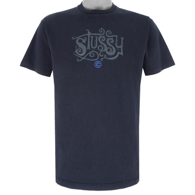 Stussy - Black Big Logo T-Shirt 2000s Large