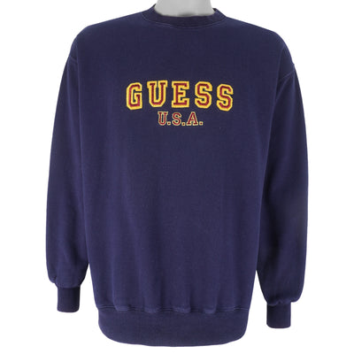 Guess - USA Embroidered Crew Neck Sweatshirt 1990s X-Large
