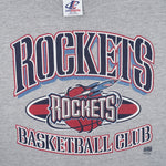 NBA (Logo Athletic) - Houston Rockets Basketball Club T-Shirt 1990s Large Vintage Retro Basketball