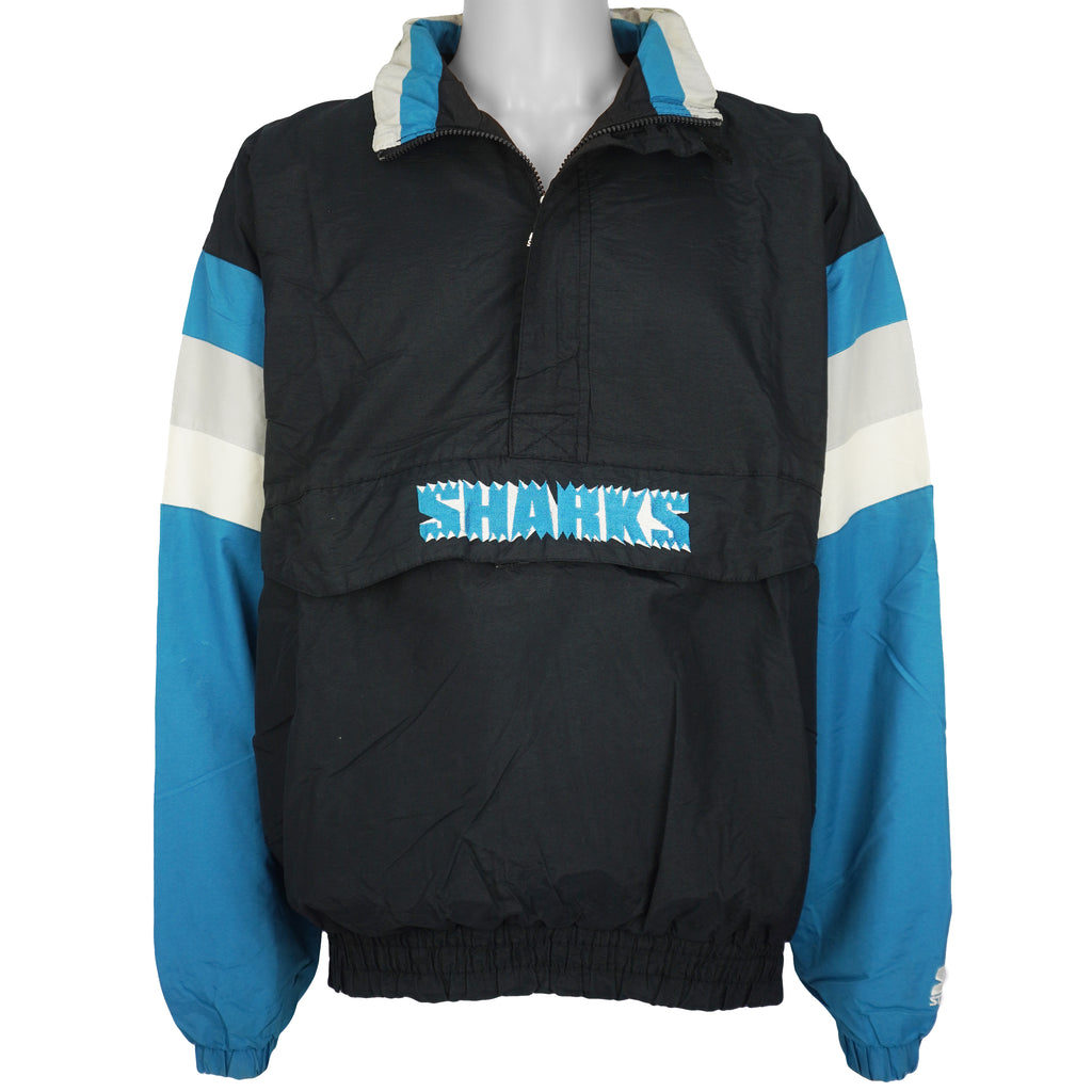 Starter - San Jose Sharks Windbreaker 1990s X-Large Vintage Retro Hockey