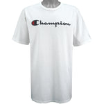 Champion - White Classic Logo Single Stitch T-Shirt 1990s X-Large