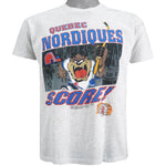 NHL (Novel Teez) - Quebec Nordiques X Taz Single Stitch T-Shirt 1993 Small