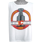 NHL - Calgary Flames Stanley Cup Champs Tank Top 1989 Medium Vintage Retro Hockey