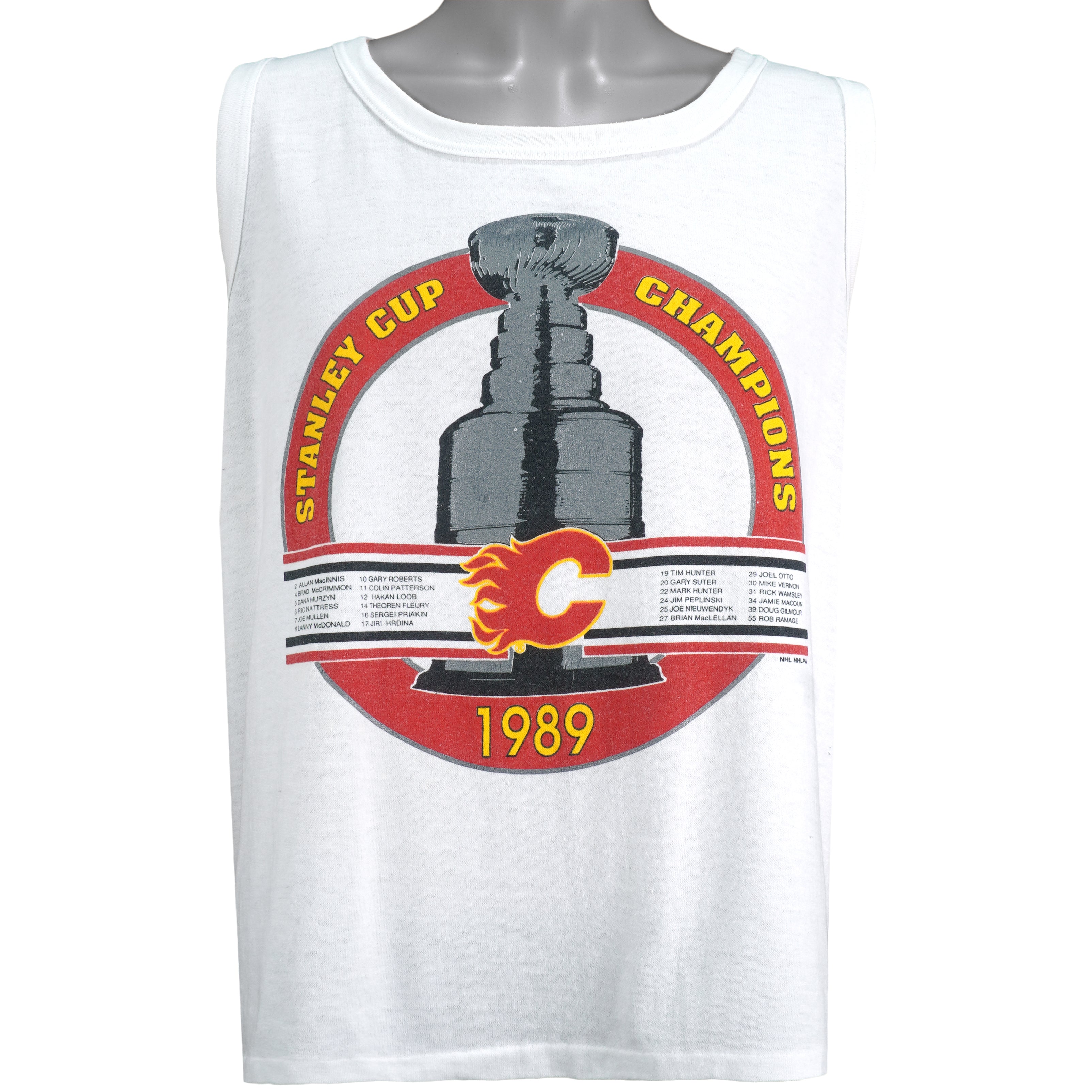 NHL - Calgary Flames Stanley Cup Champs Tank Top 1989 Medium Vintage Retro Hockey
