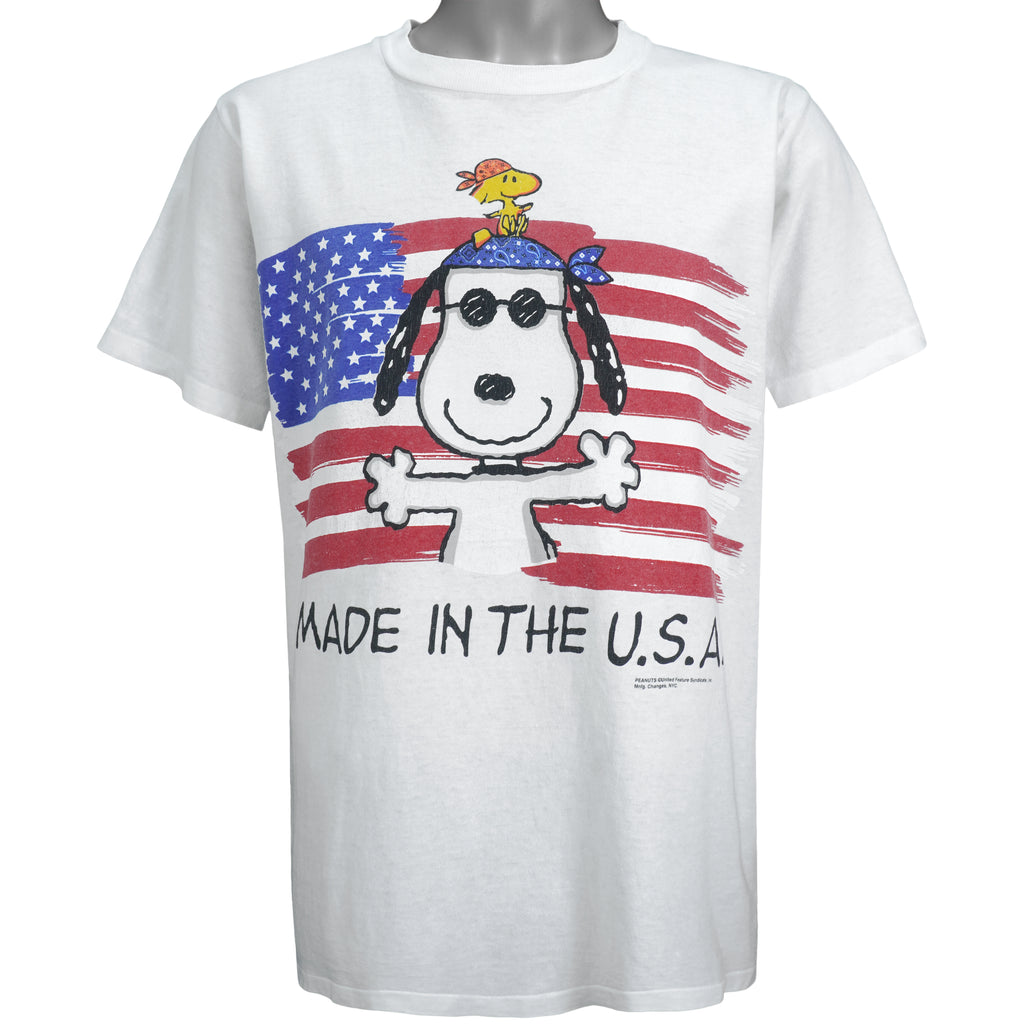 Vintage - Peanuts Snoopy Made In The USA Single Stitch T-Shirt 1990s Large Vintage Retro