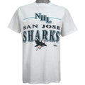 NHL (Trench) - San Jose Sharks Single Stitch T-Shirt 1992 Large Vintage Retro Hockey