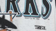 NHL (Trench) - San Jose Sharks Single Stitch T-Shirt 1992 Large Vintage Retro Hockey
