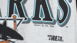 NHL (Trench) - San Jose Sharks Single Stitch T-Shirt 1992 Large Vintage Retro Hockey