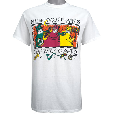 Vintage (Gildan) - New Orleans Jazz Cats T-Shirt 2000's Medium