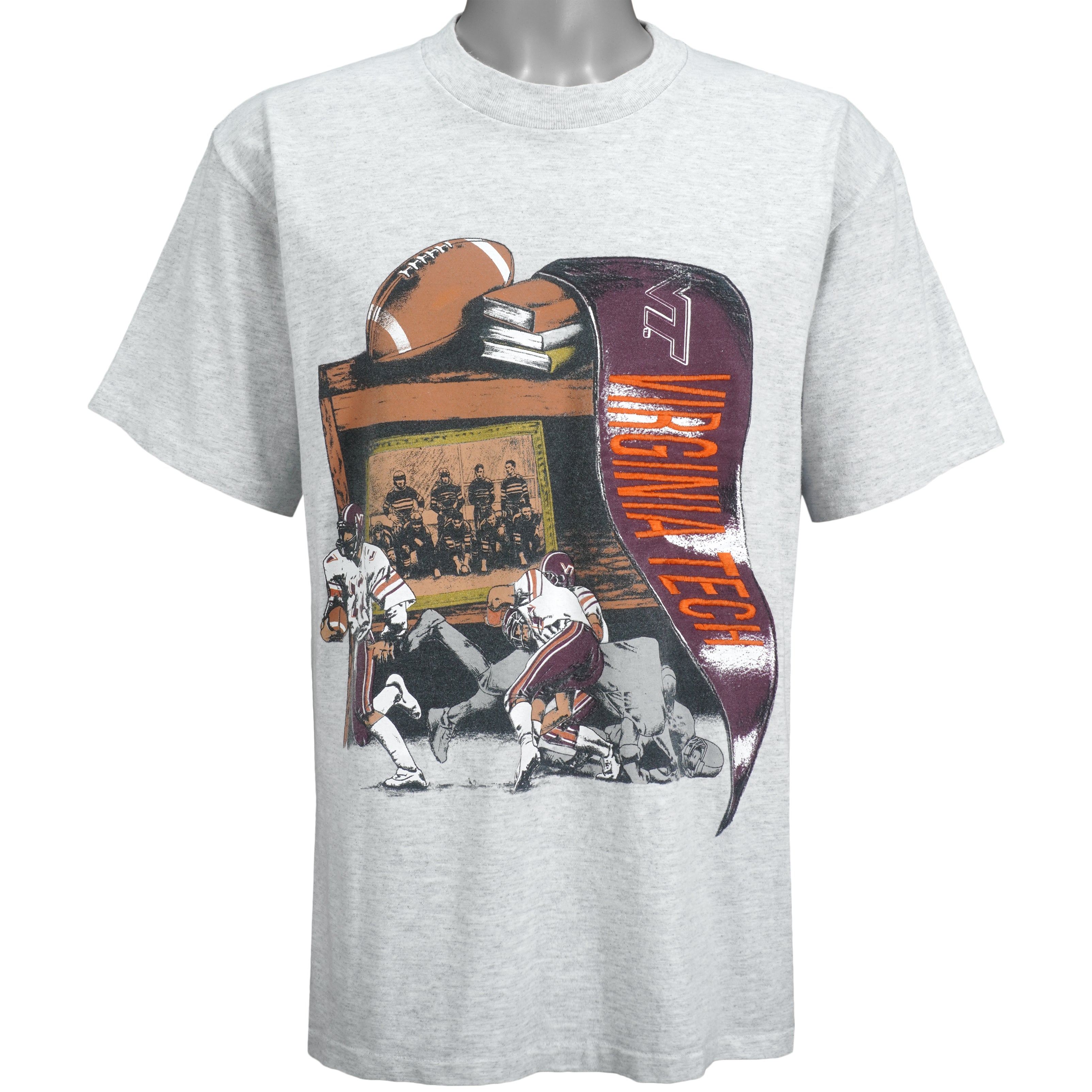NCAA (Nutmeg) - Virginia Tech VT Embroidered T-Shirt 1990s Large Vintage Retro College