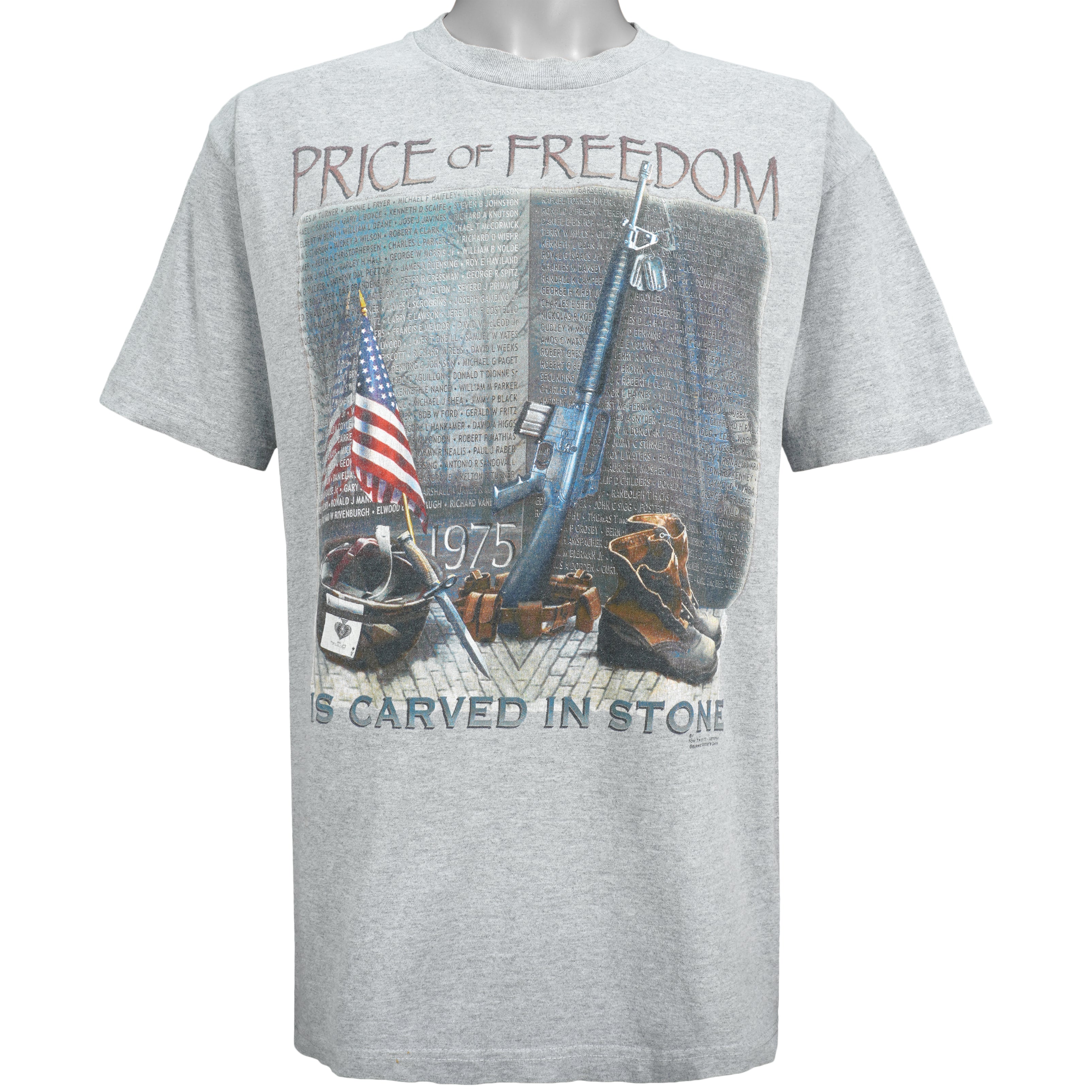 Vintage (Murina) - Price Of Freedom Is Carved In Stone T-Shirt 1975 Large Vintage Retro