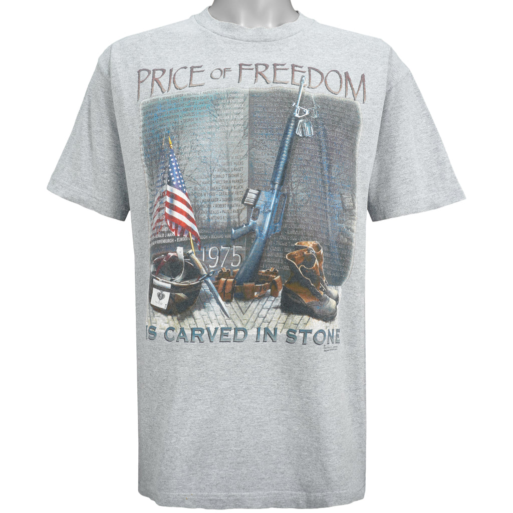 Vintage (Murina) - Price Of Freedom Is Carved In Stone T-Shirt 1975 Large Vintage Retro