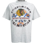 Starter - Chicago Blackhawks Champs Single Stitch T-Shirt 1992 Large Vintage Retro Hockey