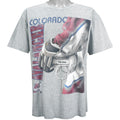 NHL (Lee) - Colorado Avalanche Helmet T-Shirt 1990s Large Vintage Retro Hockey