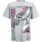 NHL (Lee) - Colorado Avalanche Helmet T-Shirt 1990s Large Vintage Retro Hockey