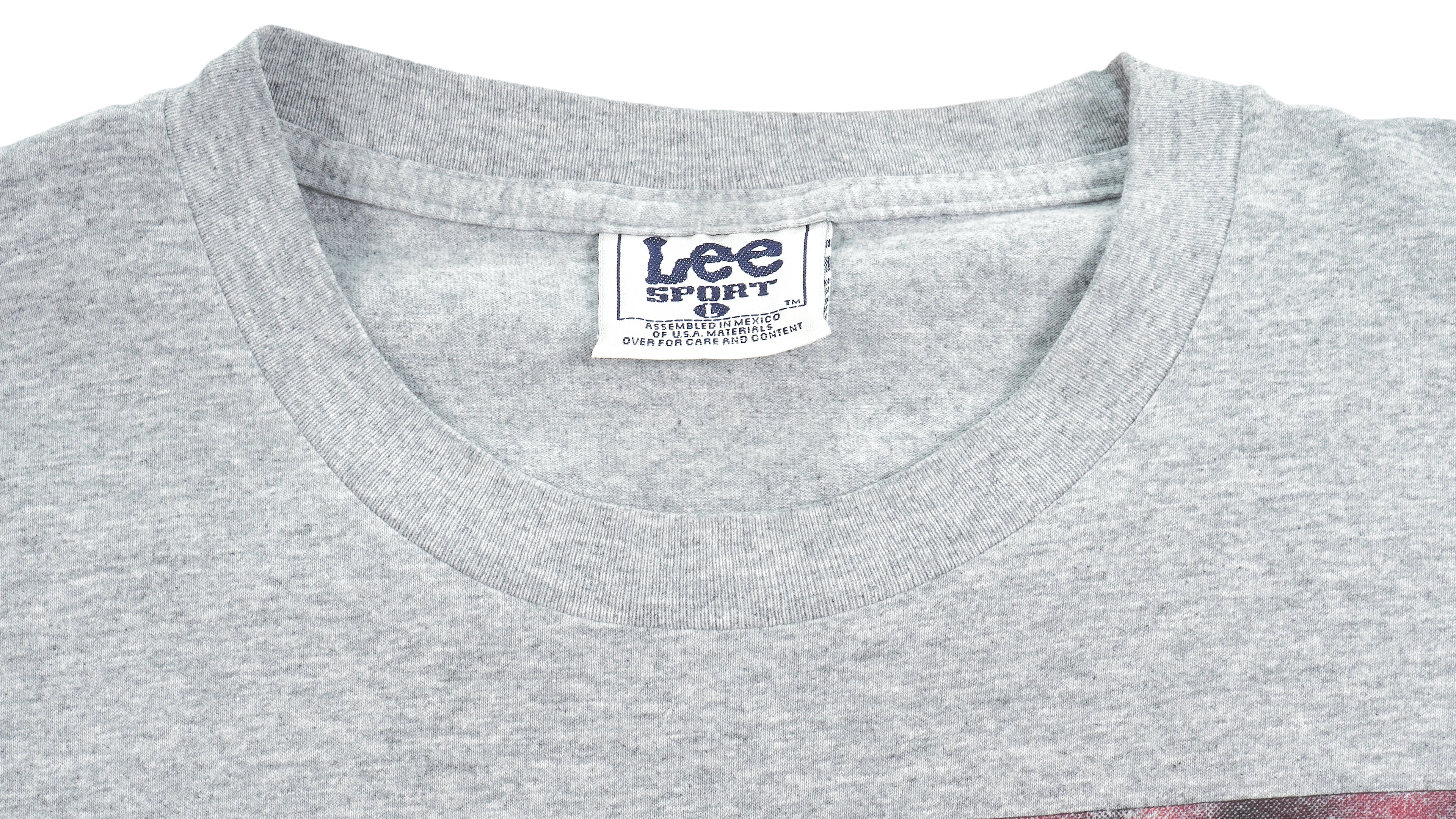 NHL (Lee) - Colorado Avalanche Helmet T-Shirt 1990s Large Vintage Retro Hockey