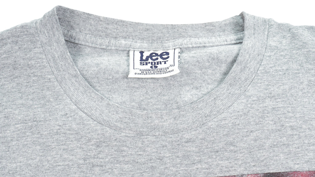 NHL (Lee) - Colorado Avalanche Helmet T-Shirt 1990s Large Vintage Retro Hockey