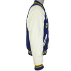 Vintage (Rocawear) - Blue Button-Up Wool Varsity Jacket 1990s Large Vintage Retro