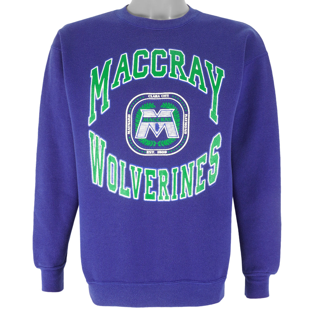 Vintage (Discus Athletic) - Maccray Wolverines Crew Neck Sweatshirt 1990s Medium