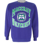 NCAA (Discus Athletic) - Maccray Wolverines Crew Neck Sweatshirt 1990s Medium