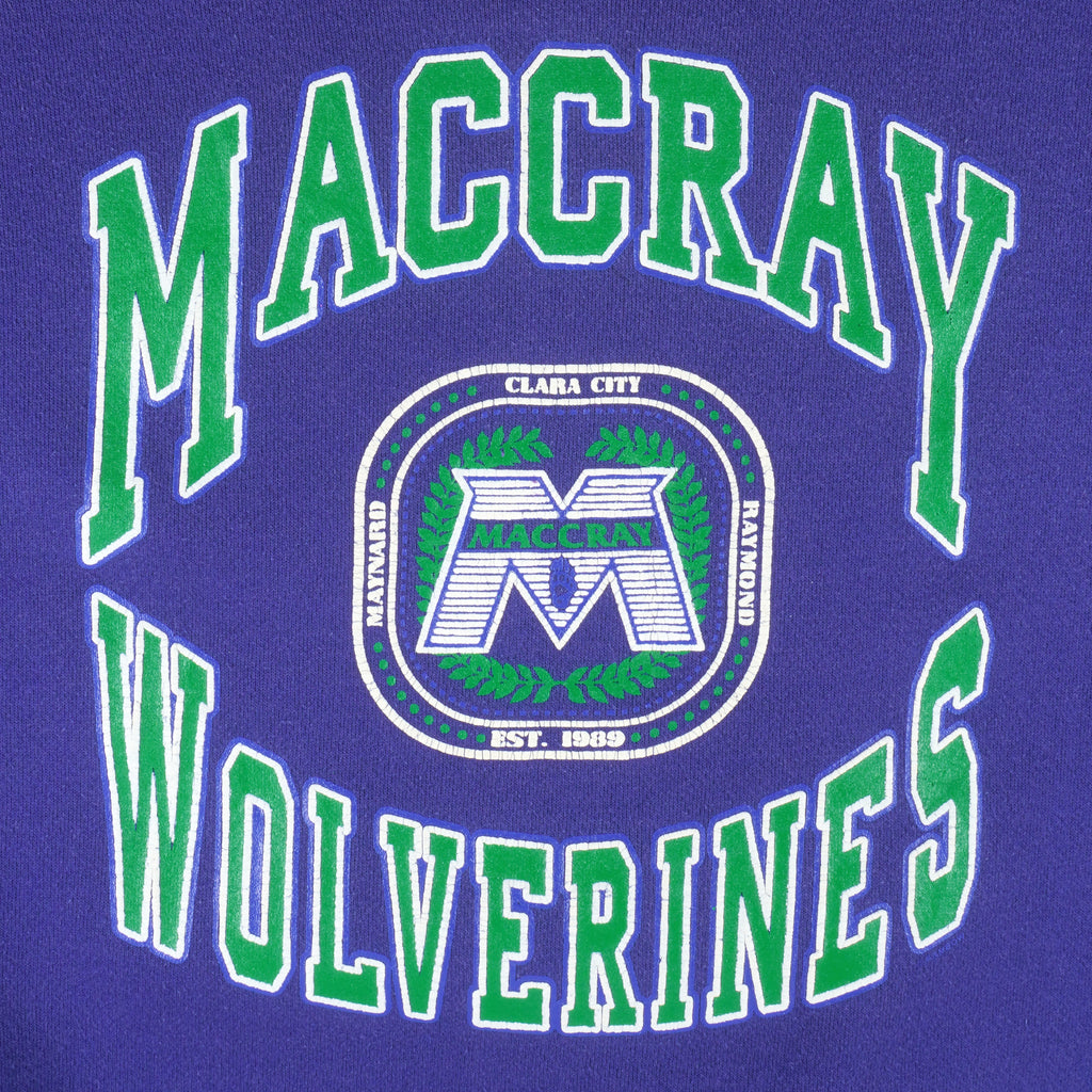 Vintage (Discus Athletic) - Maccray Wolverines Crew Neck Sweatshirt 1990s Medium
