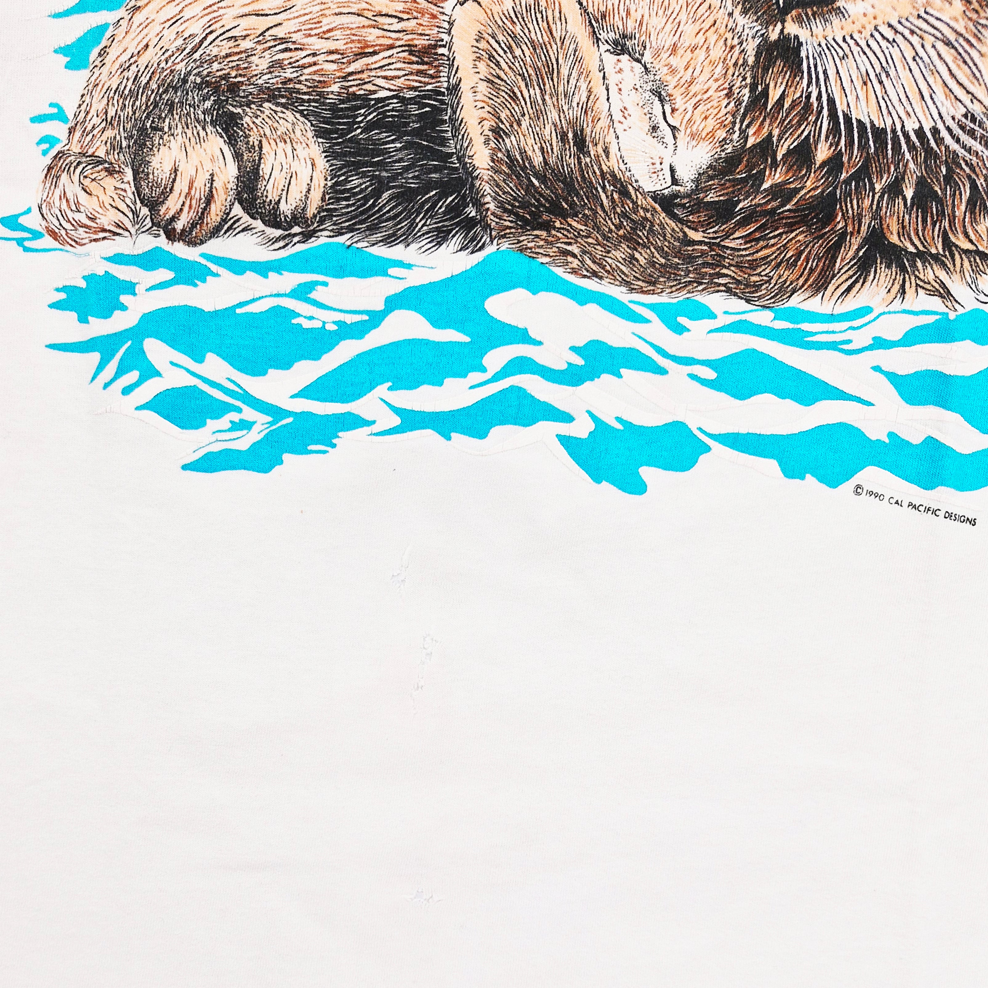 Vintage (Habitat) - Otters Alaska Animal Print T-Shirt 1990s X-Large Vintage Retro
