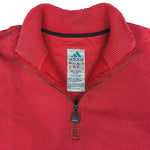 Adidas - Red Equipment 1/4 Zip Embroidered Sweatshirt 1990s X-Large Vintage Retro