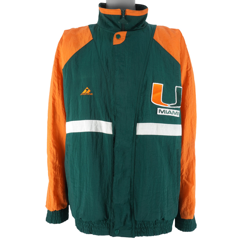 NCAA (Apex One) - Miami Hurricane Windbreaker 1990s X-Large Vintage Retro Football College 