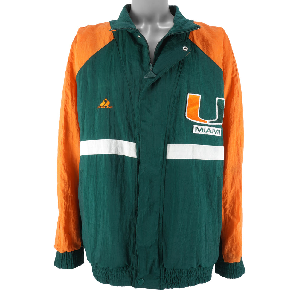 NCAA (Apex One) - Miami Hurricane Windbreaker 1990s X-Large Vintage Retro Football College 