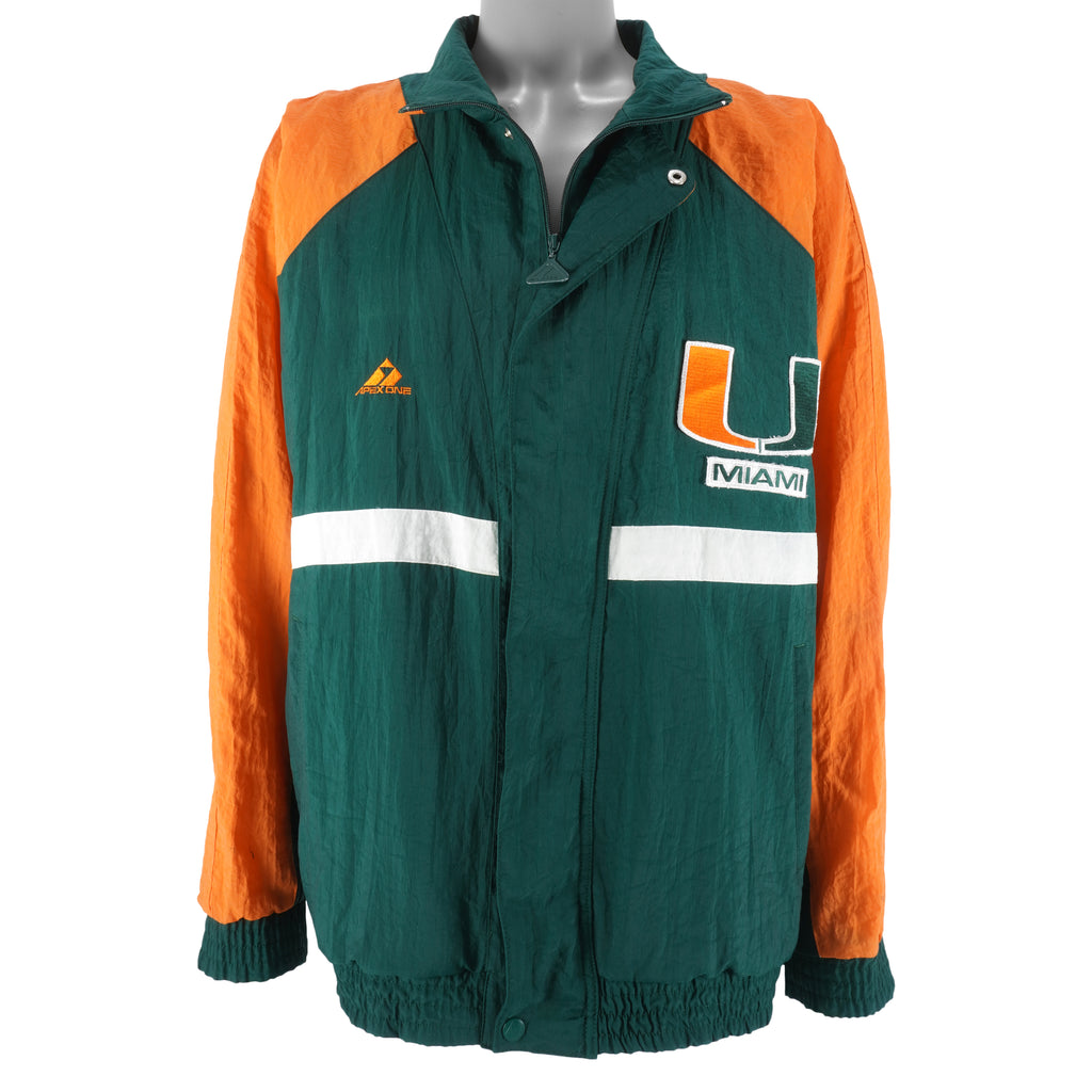 NCAA (Apex One) - Miami Hurricane Windbreaker 1990s X-Large Vintage Retro Football College 