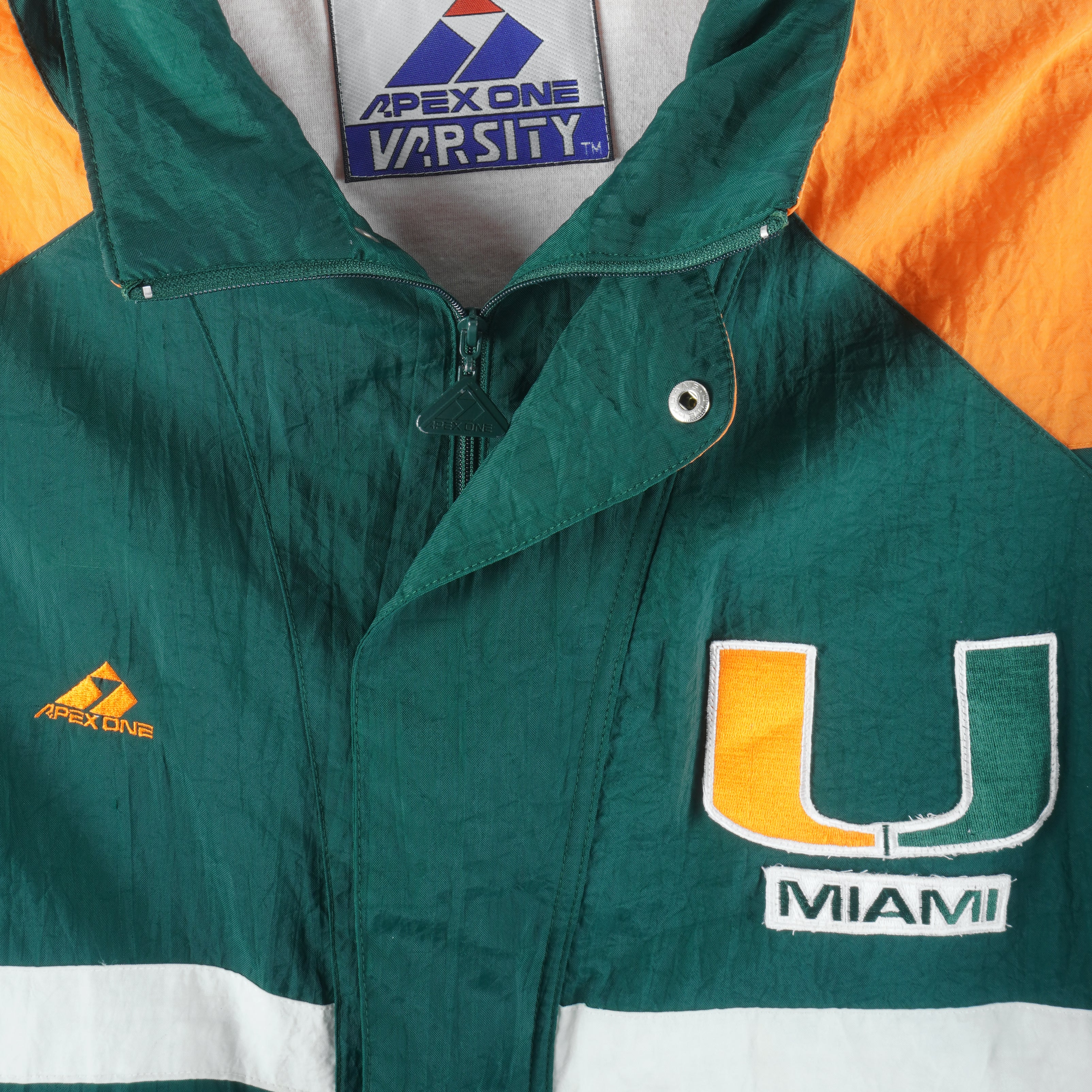 NCAA (Apex One) - Miami Hurricane Windbreaker 1990s X-Large Vintage Retro Football College 