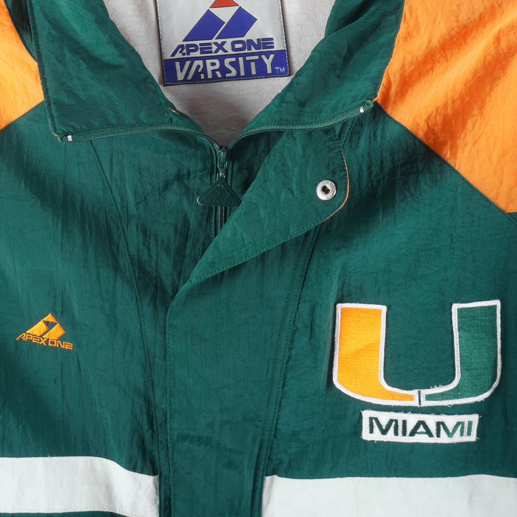 NCAA (Apex One) - Miami Hurricane Windbreaker 1990s X-Large Vintage Retro Football College 