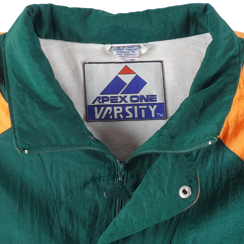 NCAA (Apex One) - Miami Hurricane Windbreaker 1990s X-Large Vintage Retro Football College 